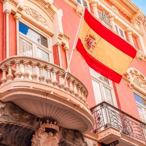 Streets in Historic City in Downtown Cartagena, Spain.
